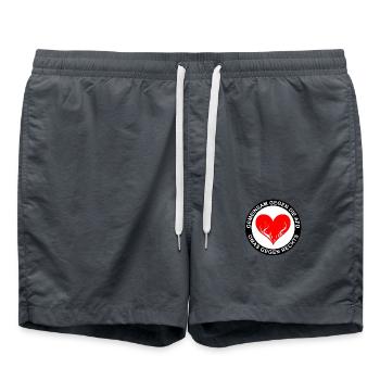 Gemeinsam gegen die AFD - OMAS GEGEN RECHTS - Badeshorts - Anthrazit - Vorne - AI Model Male 185 light (185cm)