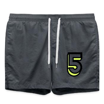 5 JAHRE. 5-JÄHRIGES JUBILÄUM. GEBURTSTAG 5 JAHRE. 5 - Badeshorts - Anthrazit - Vorne - AI Model Male 185 light (185cm)