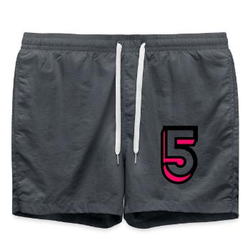 5. 5 JAHRE. 5-JÄHRIGES JUBILÄUM. GEBURTSTAG 5 JAHRE. 5 - Badeshorts - Anthrazit - Vorne - AI Model Male 185 light (185cm)