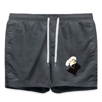Chien Baker Minimaliste avec Chapeau - Short de bain - charbon - Devant - AI Model Male 185 light (185cm)