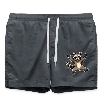 Pedro der Waschbär - Badeshorts - Anthrazit - Vorne - AI Model Male 185 light (185cm)