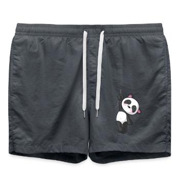 Hanging cartoon panda - Swim Trunks - anthracite - Front - AI Model Male 185 light (185cm)