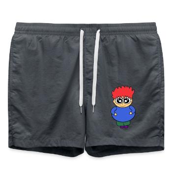 Red Hair Redhead - Funny Drawing - Swim Trunks - anthracite - Front - AI Model Male 185 light (185cm)
