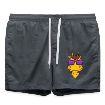 Cadeau de girafe bisexuelle - Short de bain - charbon - Devant - AI Model Male 185 light (185cm)