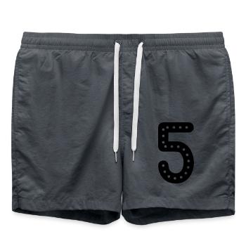 5 YEARS. 5th ANNIVERSARY. BIRTHDAY 5 YEARS. 5 - Swim Trunks - anthracite - Front - AI Model Male 185 light (185cm)