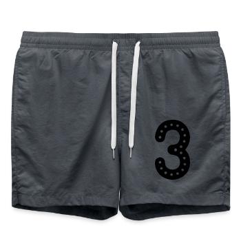 3 ANS. 3e ANNIVERSAIRE. ANNIVERSAIRE 3 ANS. 3 - Short de bain - charbon - Devant - AI Model Male 185 light (185cm)