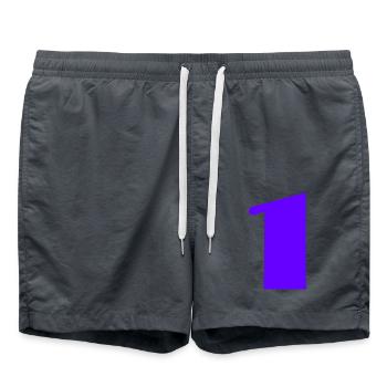 1. 1 YEAR. 1ST ANNIVERSARY. BIRTHDAY 1 YEAR. ONE - Swim Trunks - anthracite - Front - AI Model Male 185 light (185cm)