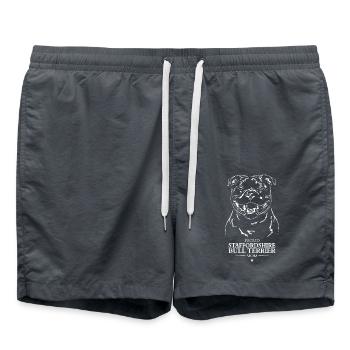 Staffordshire Bull Terrier Mom Dog Dog Wilsigns - Swim Trunks - anthracite - Front - AI Model Male 185 light (185cm)