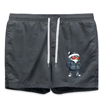 Taube Vogel Winter - Badeshorts - Anthrazit - Vorne - AI Model Male 185 light (185cm)