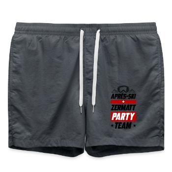 Après Ski Zermatt Party Team - Swim Trunks - anthracite - Front - AI Model Male 185 light (185cm)