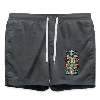 Alien doodles - Swim Trunks - anthracite - Front - AI Model Male 185 light (185cm)