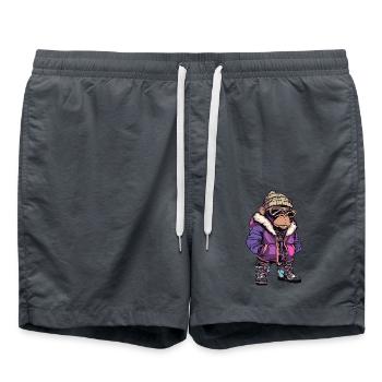 Monkey Funny Winter - Swim Trunks - anthracite - Front - AI Model Male 185 light (185cm)