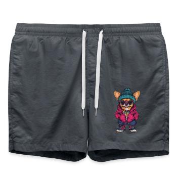 Chihuahua Chien Drôle d’hiver - Short de bain - charbon - Devant - AI Model Male 185 light (185cm)