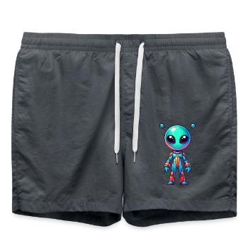 alien comic - Badeshorts - Anthrazit - Vorne - AI Model Male 185 light (185cm)