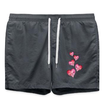 Herzen Wasserfarben - Badeshorts - Anthrazit - Vorne - AI Model Male 185 light (185cm)
