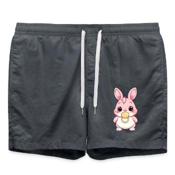Lapin de Pâques Lapin Kawaii avec sucette - Short de bain - charbon - Devant - AI Model Male 185 light (185cm)