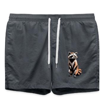 raton laveur - Autocollant animal mignon - Short de bain - charbon - Devant - AI Model Male 185 light (185cm)