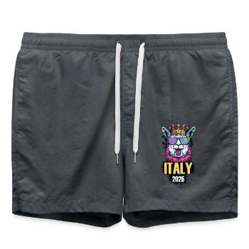 Italy 2025 Alpaca Party Holiday - Swim Trunks - anthracite - Front - AI Model Male 185 light (185cm)
