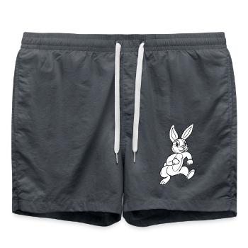 Cartoon Bunny - Swim Trunks - anthracite - Front - AI Model Male 185 light (185cm)