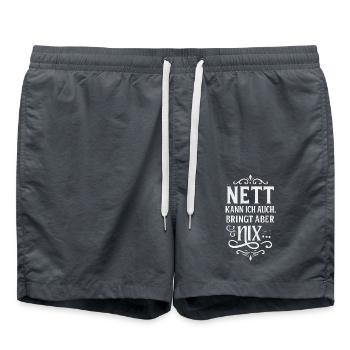 Nice I can also bring but no humor joke - Swim Trunks - anthracite - Front - AI Model Male 185 light (185cm)