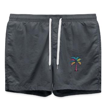 Palme Bunt - Badeshorts - Anthrazit - Vorne - AI Model Male 185 light (185cm)