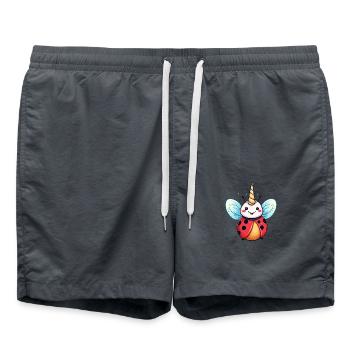 Einhornmarienkäfer - Badeshorts - Anthrazit - Vorne - AI Model Male 185 light (185cm)