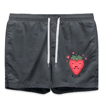 Erdbeeren und glück - Badeshorts - Anthrazit - Vorne - AI Model Male 185 light (185cm)