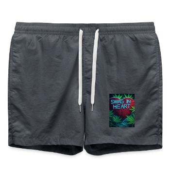 Neon Heart Swag Cannabis - Short de bain - charbon - Devant - AI Model Male 185 light (185cm)