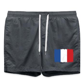 France Grunge flag - Swim Trunks - anthracite - Front - AI Model Male 185 light (185cm)
