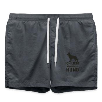 Ich liebe meinen Hund 2 - Badeshorts - Anthrazit - Vorne - AI Model Male 185 light (185cm)