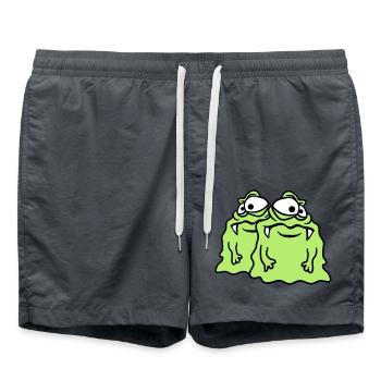 Équipe 2 amis couple glibber slime dégueulasse - Short de bain - charbon - Devant - AI Model Male 185 light (185cm)