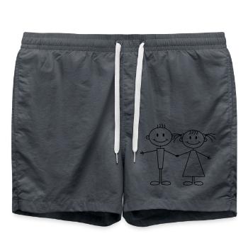 girl_and_boy - Badeshorts - Anthrazit - Vorne - AI Model Male 185 light (185cm)