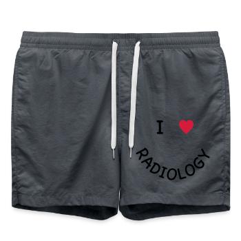 I love Radiology - Swim Trunks - anthracite - Front - AI Model Male 185 light (185cm)