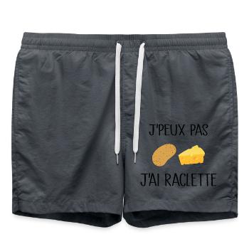 Je Peux Pas J'ai Raclette - Short de bain - charbon - Devant - AI Model Male 185 light (185cm)
