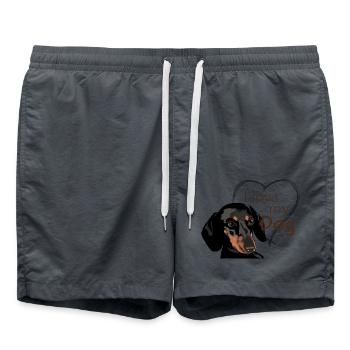 Dachshund – I love dogs - Swim Trunks - anthracite - Front - AI Model Male 185 light (185cm)
