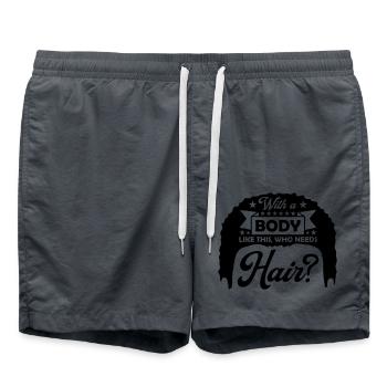 Who Needs Hair Saying - Swim Trunks - anthracite - Front - AI Model Male 185 light (185cm)
