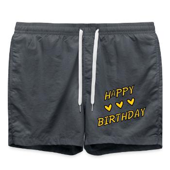 JAHRESTAG. ALLES GUTE ZUM GEBURTSTAG!. ALLES GUTE ZUM GEBURTSTAG!. - Badeshorts - Anthrazit - Vorne - AI Model Male 185 light (185cm)