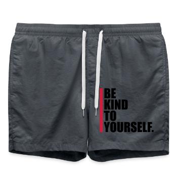 soyez gentil avec vous-même - Short de bain - charbon - Devant - AI Model Male 185 light (185cm)