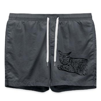 Black Cat Cat Sweet Kitten Christmas Gift - Swim Trunks - anthracite - Front - AI Model Male 185 light (185cm)