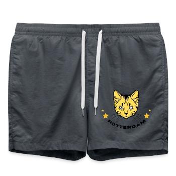Orange illustriertes Tiger-T-Shirt-Design - Badeshorts - Anthrazit - Vorne - AI Model Male 185 light (185cm)