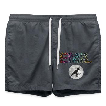 EMIL - Schöner Jungen Name mit Dinosaurier - Badeshorts - Anthrazit - Vorne - AI Model Male 185 light (185cm)