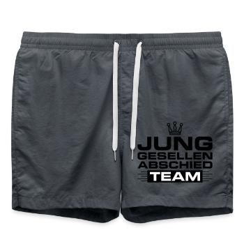 Junggesellen Abschied Team - Badeshorts - Anthrazit - Vorne - AI Model Male 185 light (185cm)