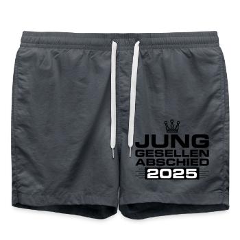 Junggesellen Abschied 2025 Krone Jga - Badeshorts - Anthrazit - Vorne - AI Model Male 185 light (185cm)