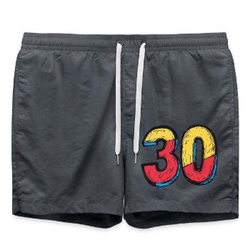 30 Symbole numérique - Short de bain - charbon - Devant - AI Model Male 185 light (185cm)