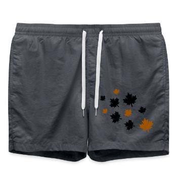 Feuilles d’érable - Short de bain - charbon - Devant - AI Model Male 185 light (185cm)