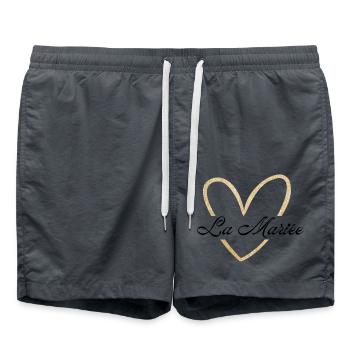 La mariée cœur doré pailleté - Short de bain - charbon - Devant - AI Model Male 185 light (185cm)
