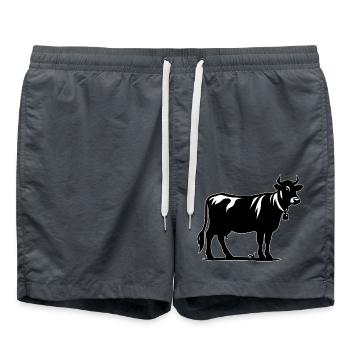 Kuh Umriss - Badeshorts - Anthrazit - Vorne - AI Model Male 185 light (185cm)