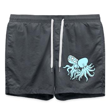 2 Méchant Poulpe Pieuvre Calmar Céphalopode Équipe - Short de bain - charbon - Devant - AI Model Male 185 light (185cm)
