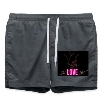 LOVE - Badeshorts - Anthrazit - Vorne - AI Model Male 185 light (185cm)