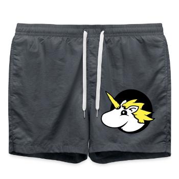 Licorne trou page drôle mignon dessin animé - Short de bain - charbon - Devant - AI Model Male 185 light (185cm)